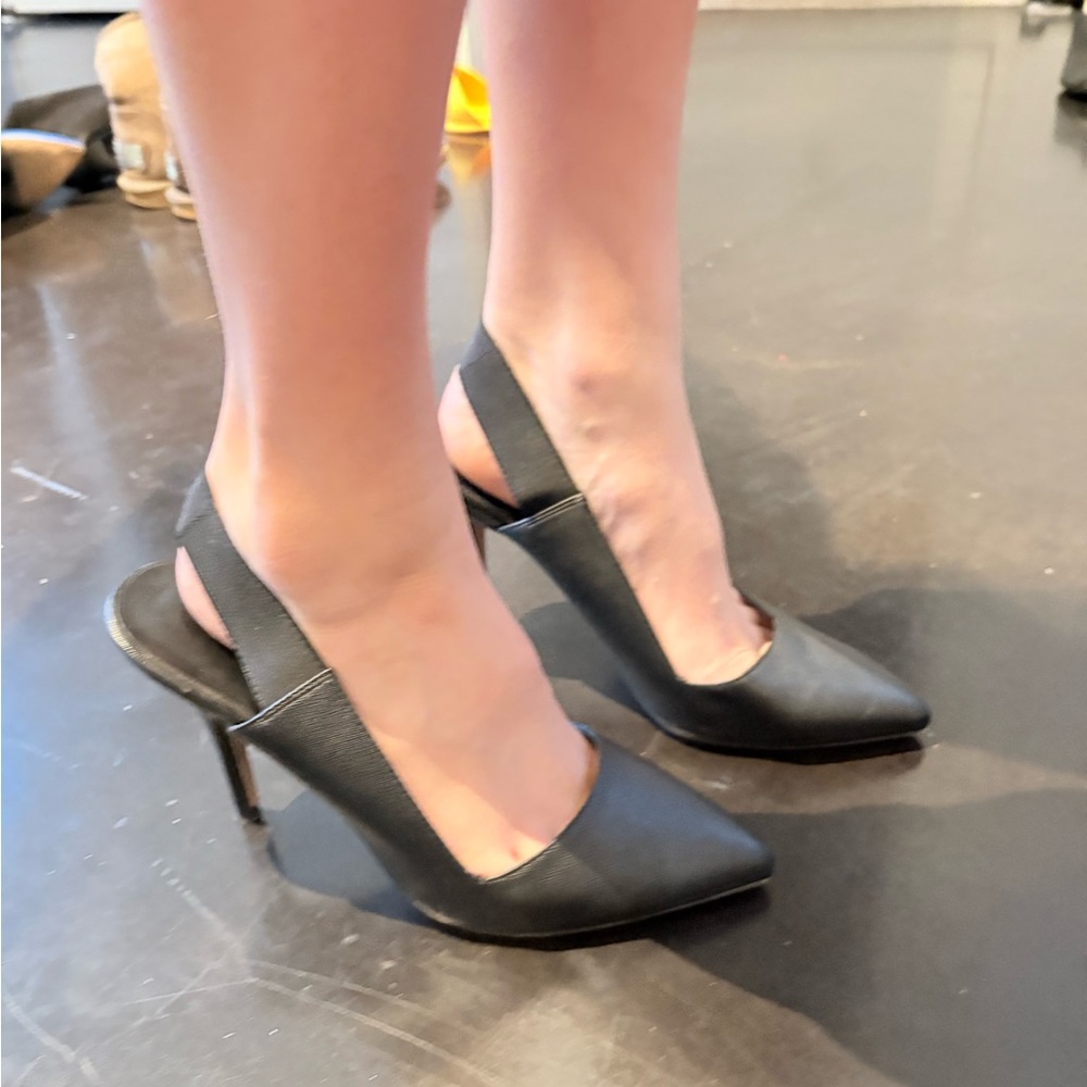 Aldo Classic Black Slingback Heels
